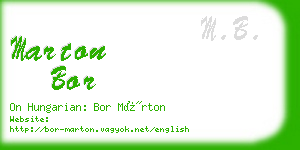 marton bor business card